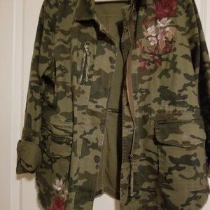 Lane Bryant Camo Jacket with Flowers Like New